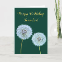 Dandelions, Dandelion Clocks Green Personalised