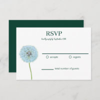 Dandelions, Dandelion Clocks Green, White RSVP