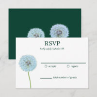 Dandelions, Dandelion Clocks Green, White RSVP