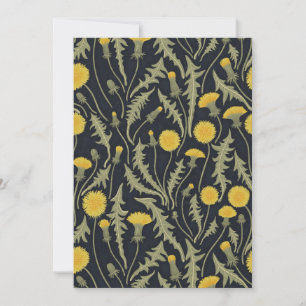 Dandelions, green, yellow and black