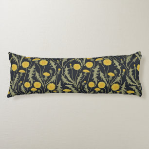Dandelions, green, yellow and black body cushion