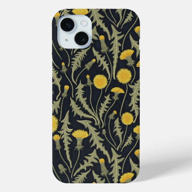 Dandelions, green, yellow and black Case-Mate iPhone case (Back)