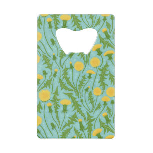 Dandelions, green, yellow and blue