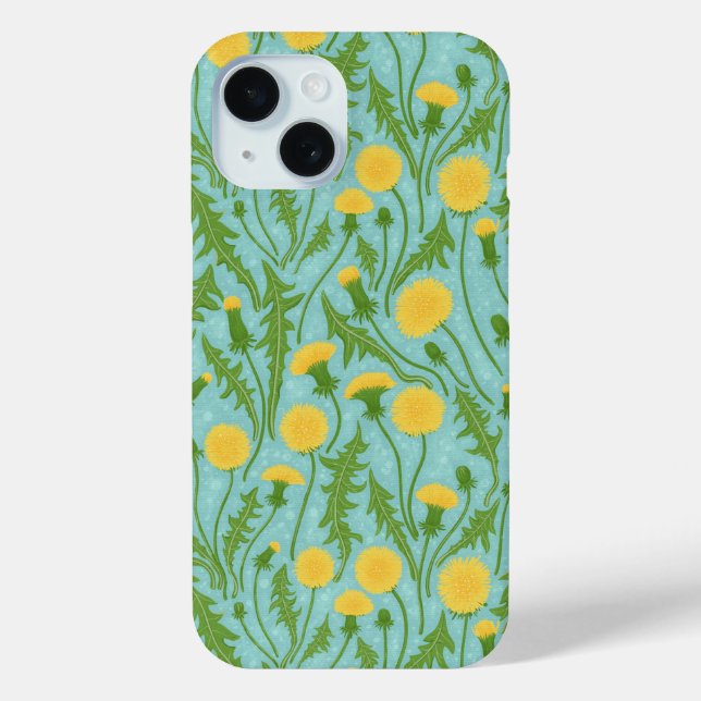 Dandelions, green, yellow and blue Case-Mate iPhone case (Back)