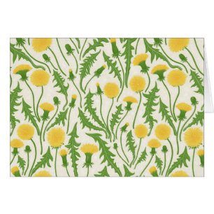 Dandelions, green, yellow and white