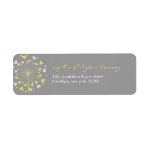 Dandelions Love Cute Summer Wedding Address Labels