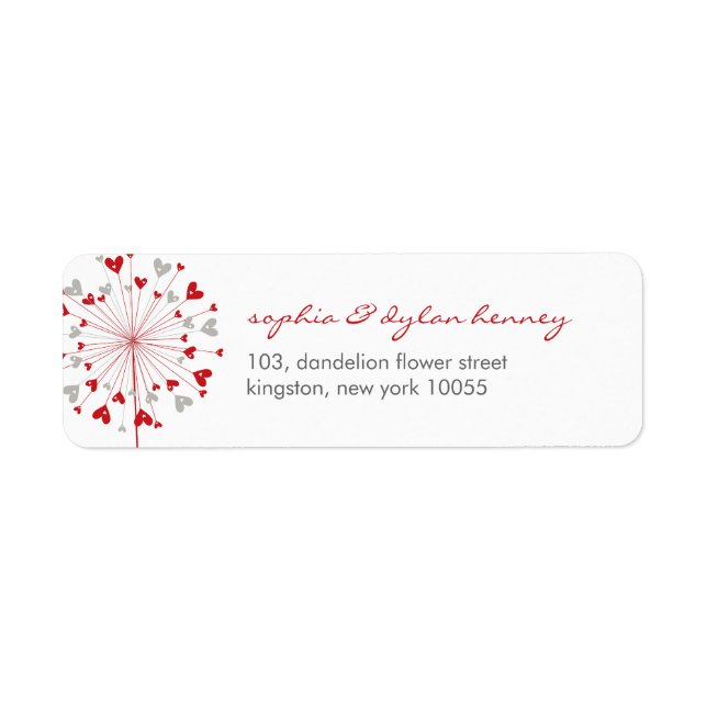 Dandelions Love Cute Summer Wedding Address Labels (Front)