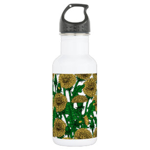 Dandelions on white 532 ml water bottle