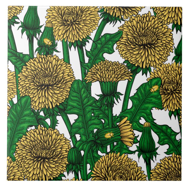Dandelions on white ceramic tile (Front)
