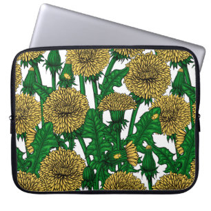 Dandelions on white laptop sleeve