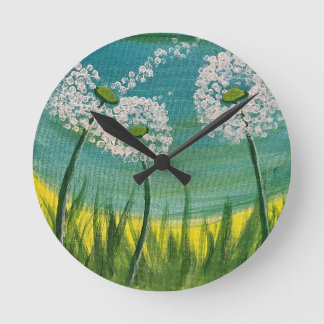 Dandelions - Original Painting Round Clock