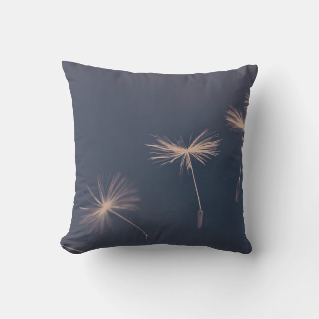 Dandelions Rebirth Strength Power Throw Pillow (Front)