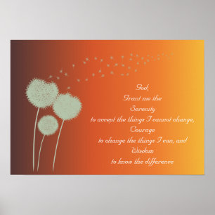 Dandelions Serenity Prayer Customisable Poster