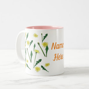 Dandelions Spring art Two-Tone Coffee Mug