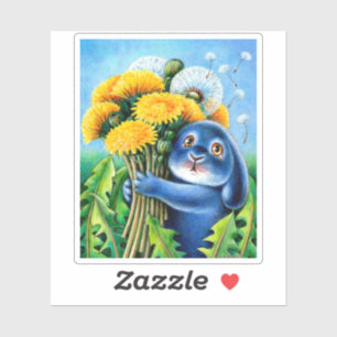 Dandelions Sticker Flowers Cute Benny Blue Bunny