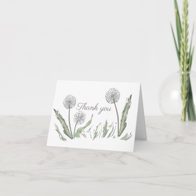 Dandelions thank you note card (Front)