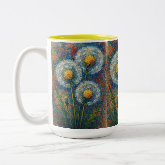 Dandelions Two-Tone Coffee Mug (Left)