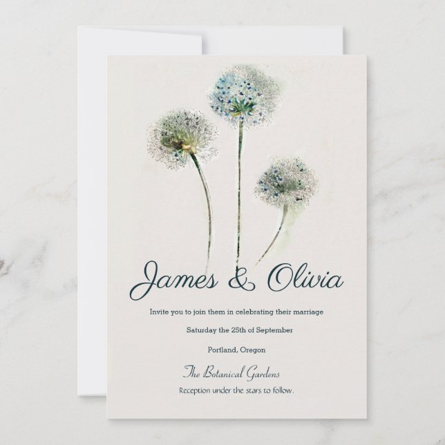 Dandelions Wedding Invitation (Back)
