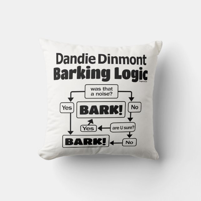 Dandie Dinmont Barking Logic Cushion (Front)