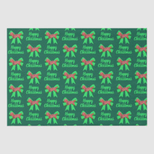 Dandie Dinmont Christmas Dog & Green Bow Green Tissue Paper
