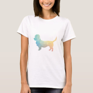 Dandie Dinmont Dog Breed Geo Silhouette pastel T-Shirt