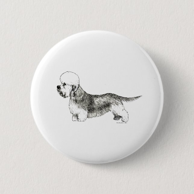 Dandie Dinmont Terrier 6 Cm Round Badge (Front)