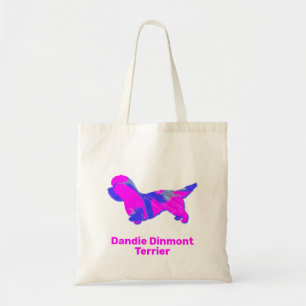 Dandie Dinmont Terrier Crazy Hot Pink and Blue Tote Bag
