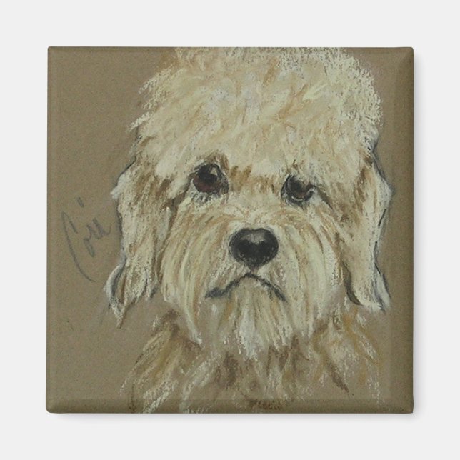 Dandie Dinmont Terrier Dog Art Magnet (Front)
