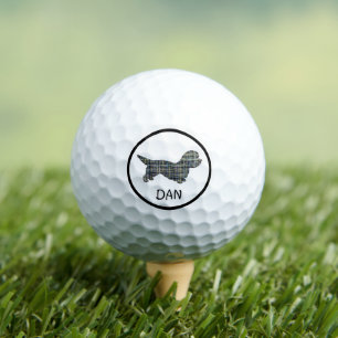 Dandie Dinmont Terrier Dog Silhouette Mono Grid Golf Balls