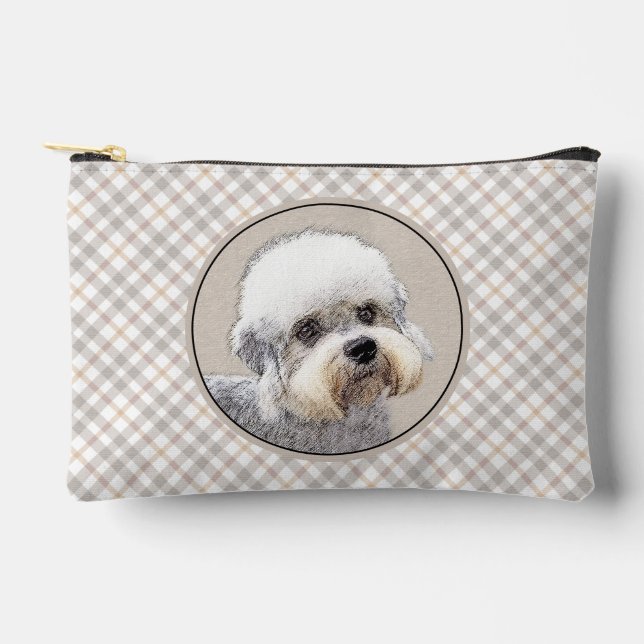 Dandie Dinmont Terrier Painting Original Dog Art Accessory Pouch (Front)