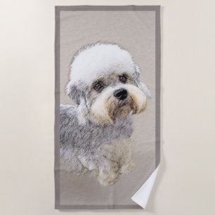 Dandie Dinmont Terrier Painting Original Dog Art Beach Towel