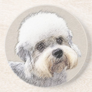 Dandie Dinmont Terrier Painting Original Dog Art Coaster