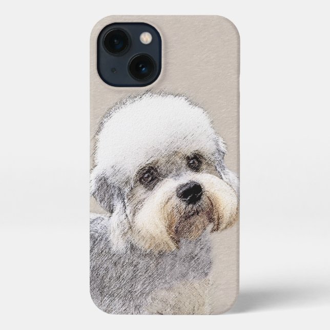 Dandie Dinmont Terrier Painting Original Dog Art iPhone Case (Back)