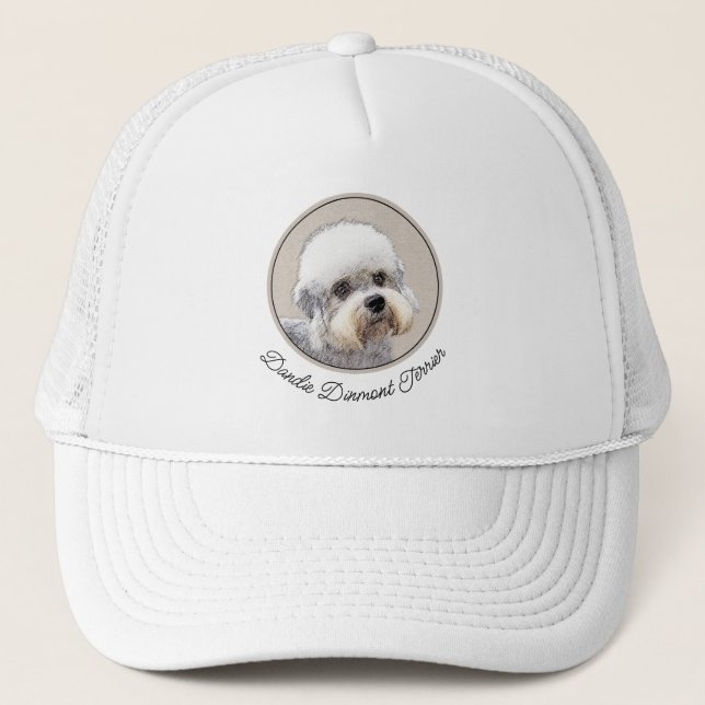 Dandie Dinmont Terrier Painting Original Dog Art Trucker Hat (Front)