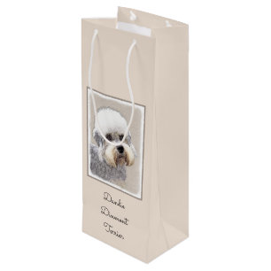Dandie Dinmont Terrier Painting Original Dog Art Wine Gift Bag