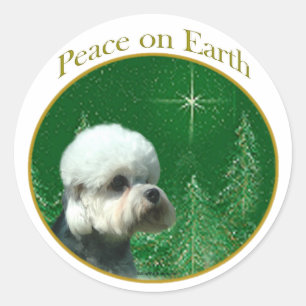 Dandie Dinmont Terrier Peace Classic Round Sticker