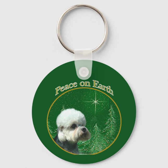 Dandie Dinmont Terrier Peace Key Ring (Front)