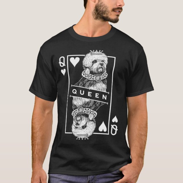 Dandie Dinmont Terrier Queen Of Hearts  Dog T-Shirt (Front)