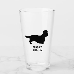 Dandie Dinmont Terrier Silhouette Custom Dog Breed Glass