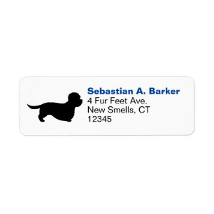 Dandie Dinmont Terrier Silhouette Return Address Label