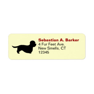 Dandie Dinmont Terrier Silhouette Return Address Label