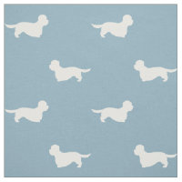 Dandie Dinmont Terrier Silhouettes Blue and White