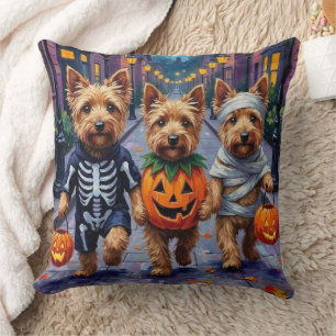 Dandie Dinmont Terrier Trick-or-Treating Halloween Cushion