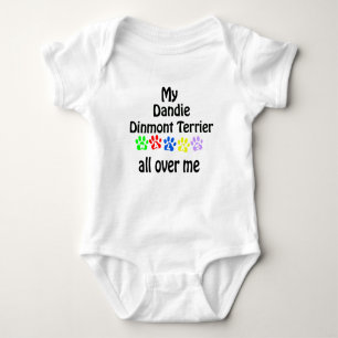 Dandie Dinmont Terrier Walks Design Baby Bodysuit