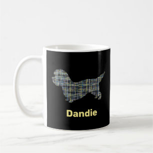 Dandie Dinmont Terrier Yellow & Black Grid Line Pe Coffee Mug