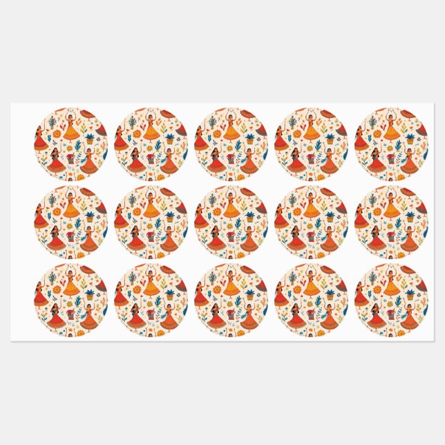 Dandiya Nights Seamless Pattern – Indian Festival  (Sheet)