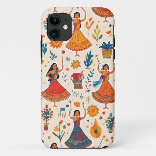 Dandiya Nights Seamless Pattern – Indian Festival  iPhone 11 Case