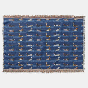 Dandy Ducks Throw Blanket (Navy)