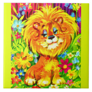dandy lion ceramic tile