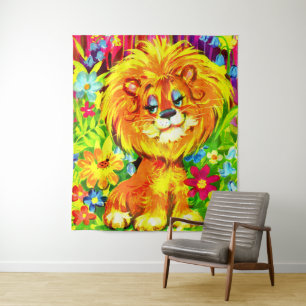 dandy lion print tapestry